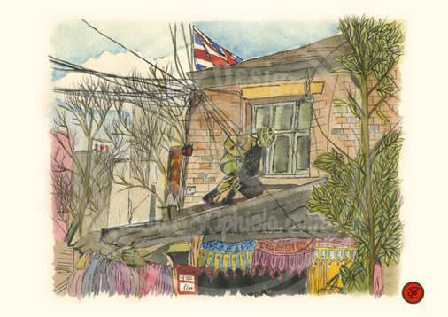 Camden Town Outdoor Illustration by Sophie Lo